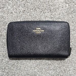 Coach Black Textured Leather Wallet